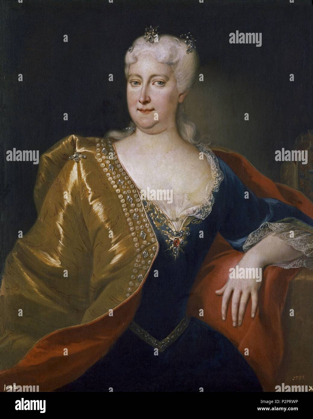 " Ritratto di Imperatrice Elisabeth Christine di Brunswick-Wolfenbüttel' del XVIII secolo, 1701-1735, olio su tela, 96 x 76 cm, P02276. Autore: anonimo. Posizione: Il MUSEO DEL PRADO-PINTURA, MADRID, Spagna. Foto Stock
