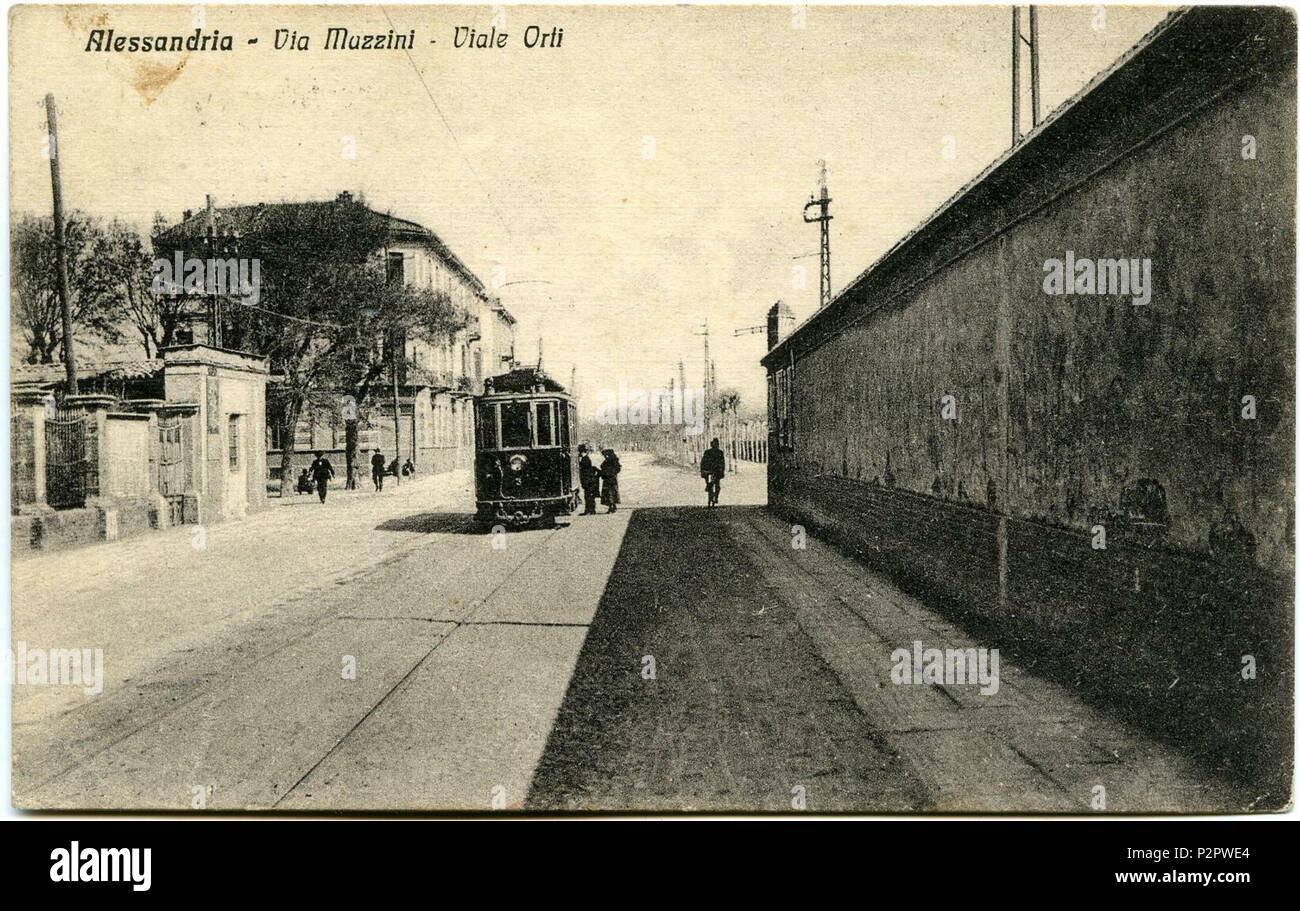 . Italiano: Collezione di Tony Frisina - Alessandria . Unknown 88 Tram in via Mazzini - Collezione Tony Frisina Foto Stock