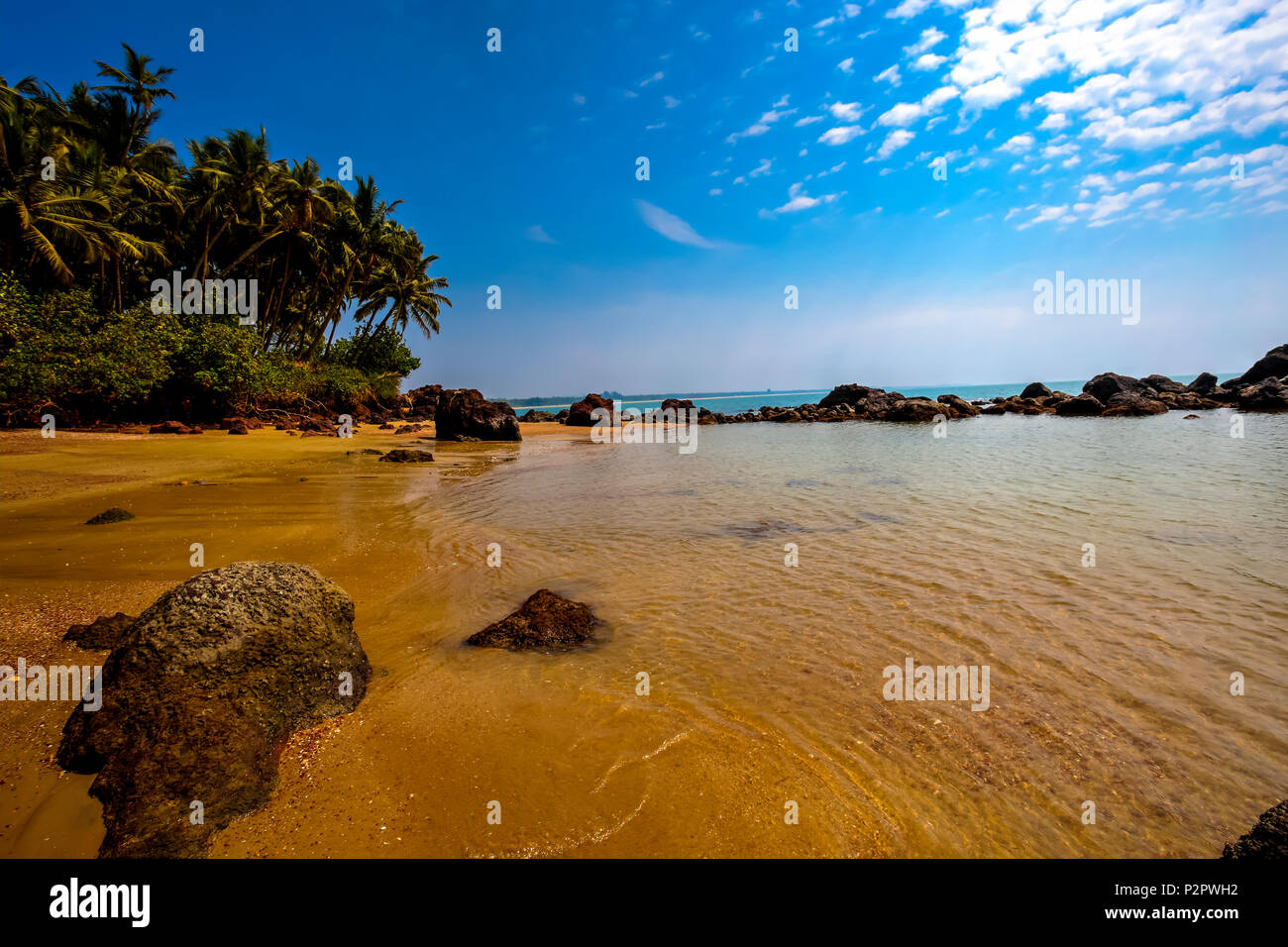 Hollant beach, una spiaggia esotica in Goa, India. Foto Stock