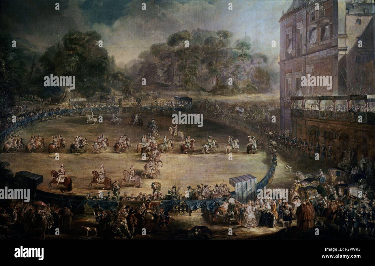 'Royal coppie", 1770, olio su tela, 237 x 370 cm, P02422. Autore: Luis Paret y Alcázar (1746-1799). Posizione: Il MUSEO DEL PRADO-PINTURA, MADRID, Spagna. Foto Stock