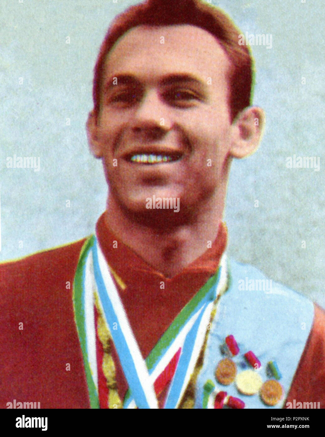 . CAMPIONI DELLO SPORT 1966/67 - Figurina/adesivo n. 48 - V. BRUMEL . circa 1966. Unknown 90 Valeriy Brumel 1966 Foto Stock