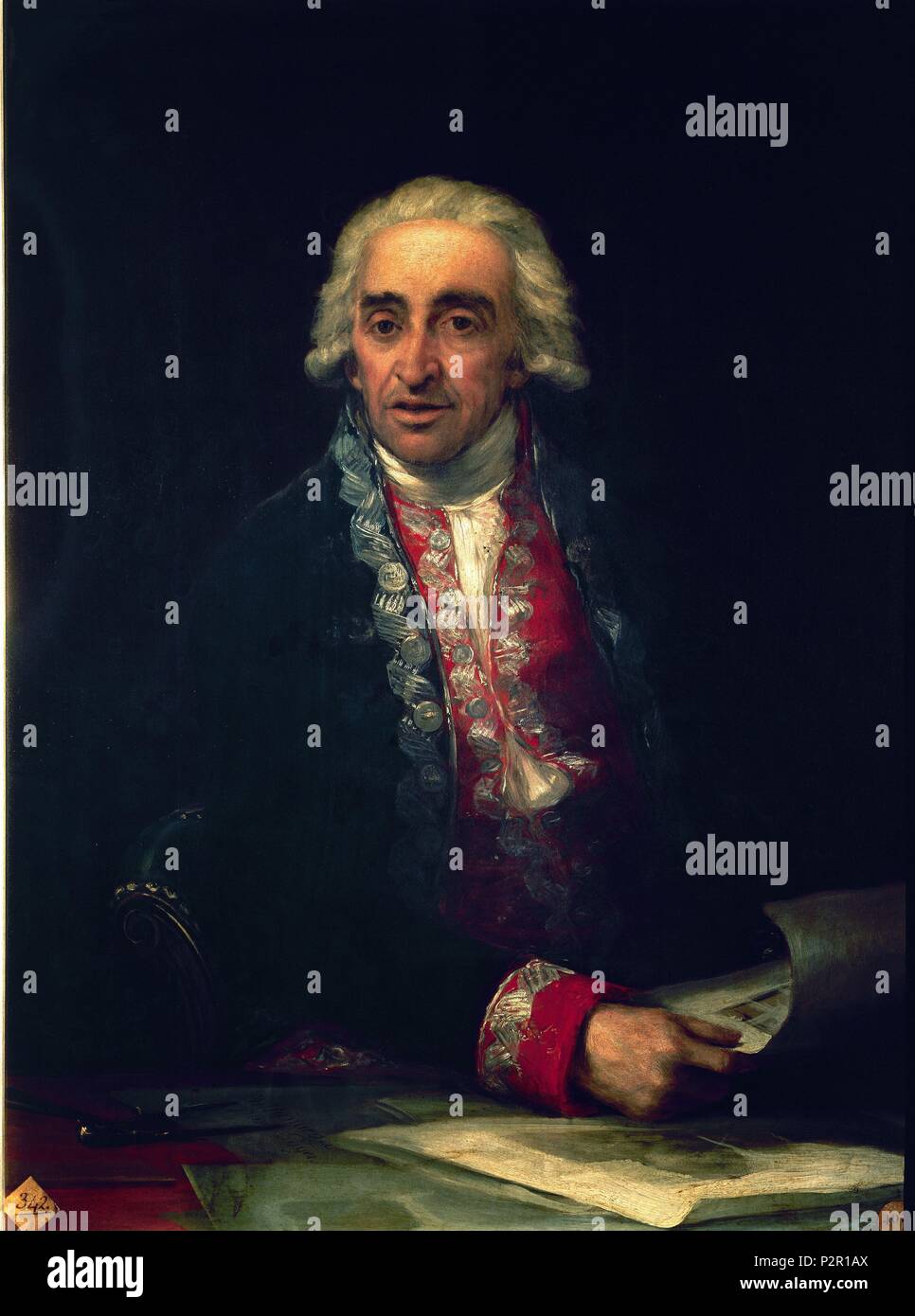 " Ritratto di Juan de Villanueva', 1800-1805, olio su tela, 90 x 67 cm, inv.678. Autore: Francisco de Goya (1746-1828). Posizione: ACADEMIA DE SAN FERNANDO-PINTURA, MADRID, Spagna. Foto Stock