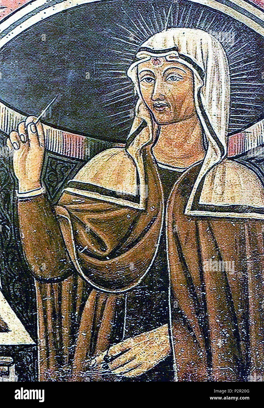 . Italiano: ritratto di Santa Rita, particolare della cassa che contenne il corpo, Santuario di Cascia . Il 23 giugno 2014. Roscini Claudio 79 Santa Rita da Cascia Foto Stock