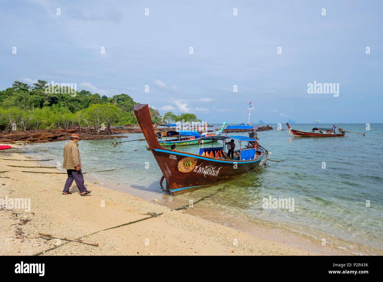 Thailandia, provincia di Satun, Mu Ko Phetra il Parco Marino Nazionale, Ko Bulon Leh island, Panka Noi bay Foto Stock