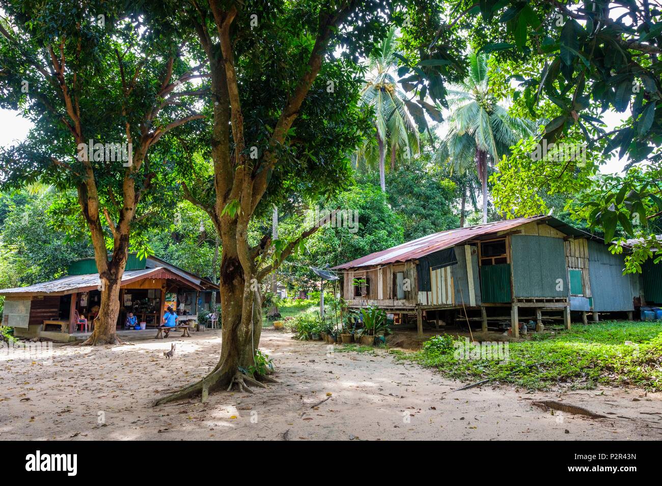 Thailandia, provincia di Satun, Mu Ko Phetra il Parco Marino Nazionale, Ko Bulon Leh island, Chao Lae village (o zingari del mare) Foto Stock
