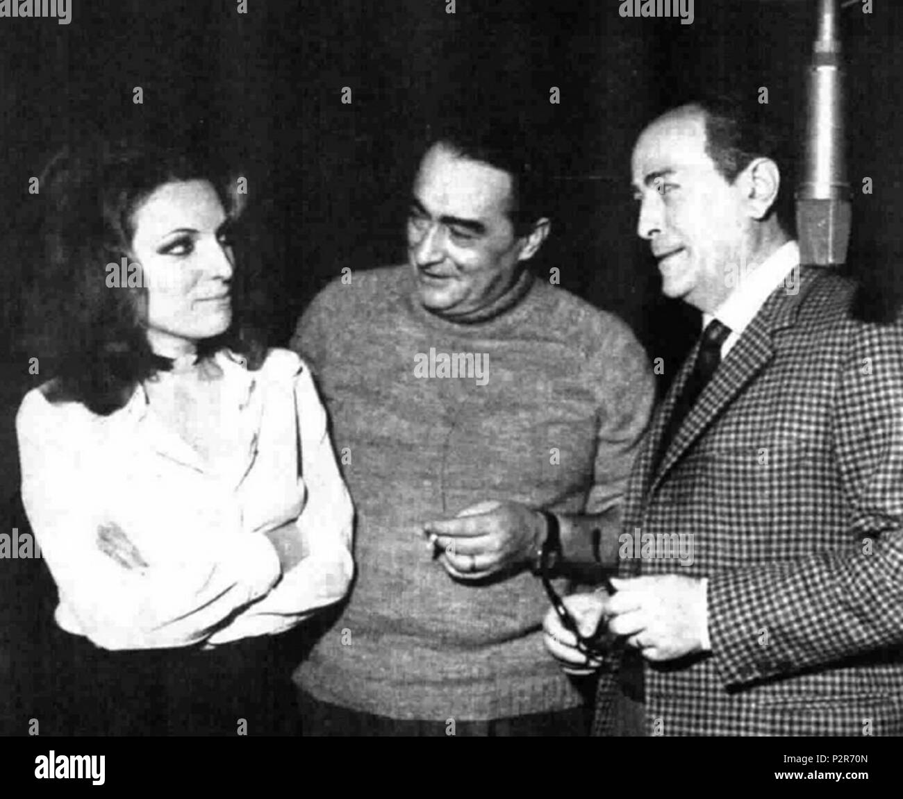 . Fioretta Mari, Carlo Ludovici e Lucio Rama in italiano di Radio Rai . Aprile 1973. 29 sconosciuto Fioretta Mari, Carlo Ludovici e Lucio Rama Foto Stock