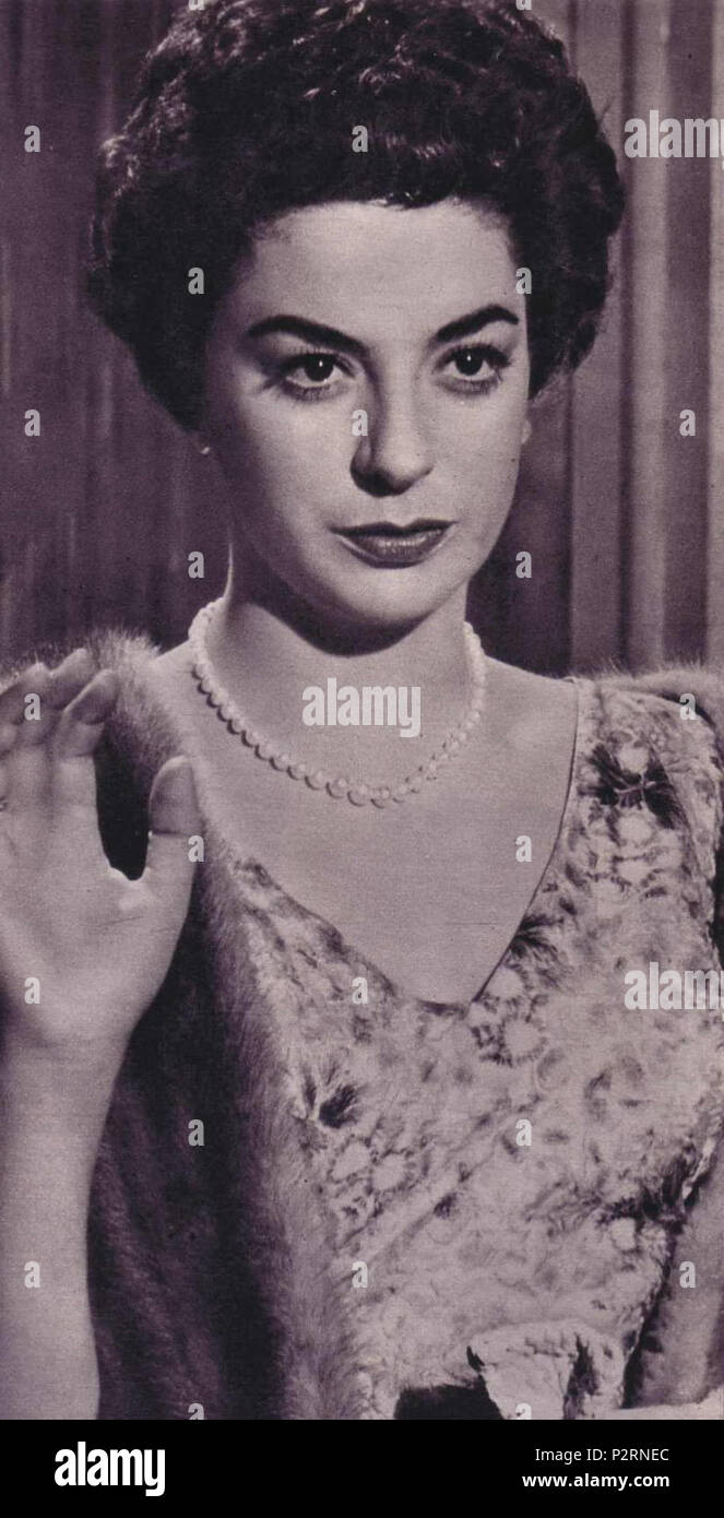 . Cantante Italiano Katyna Ranieri . Il 31 ottobre 1957. 45 sconosciuto Katyna Ranieri Foto Stock