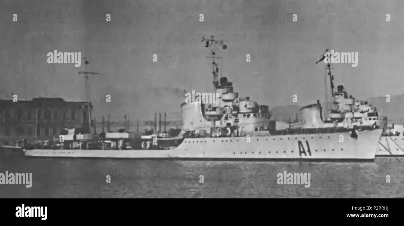 . Inglese: Il cacciatorpediniere italiano Ascari nel 1940. 1940. Unknown 22 cacciatorpediniere Ascari Foto Stock