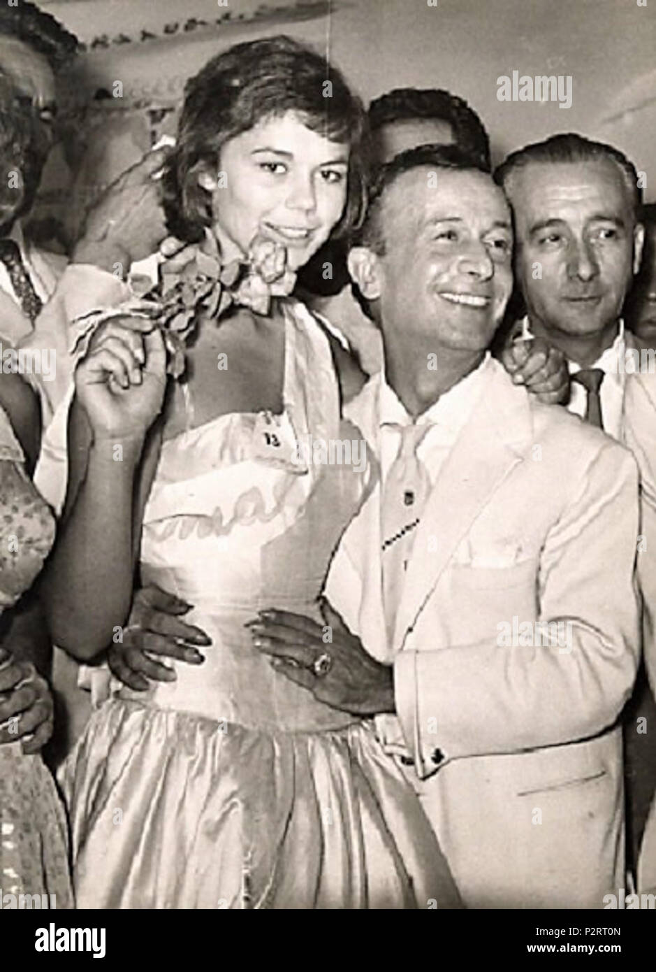 . Giorgia Moll, miss cinema, con Emilio Schubert . 1955, Roma. Unknown 81 Schubert Moll miss cinema Foto Stock