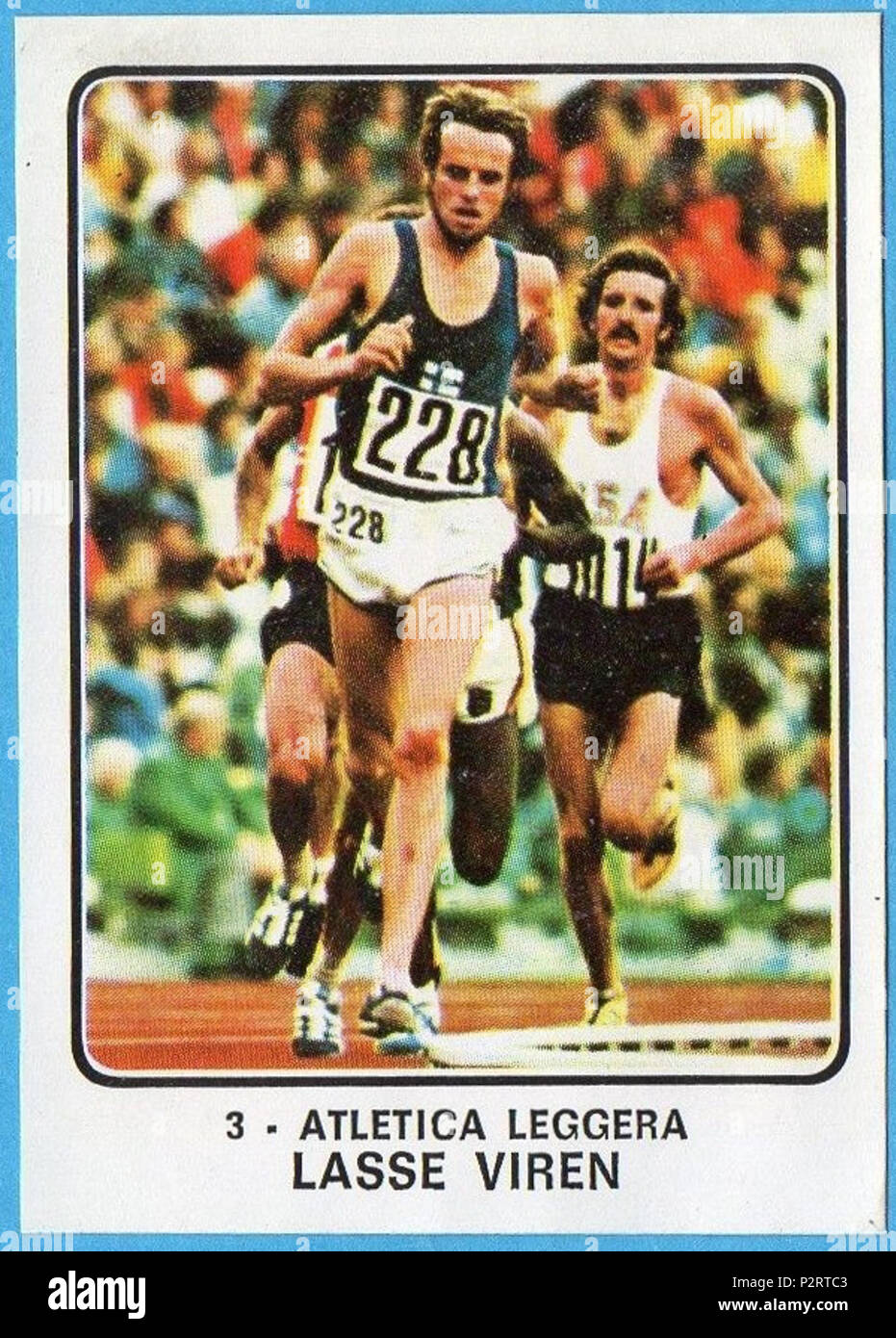. CAMPIONI dello sport 1973-1974-Figurina n.3- VIREN - FINLANDIA - ATL.LEGGERA-Rec (10k a 1972 Olimpiadi) . 1972. 1 sconosciuto 10k a 1972 Olympics Viren, più corta Foto Stock