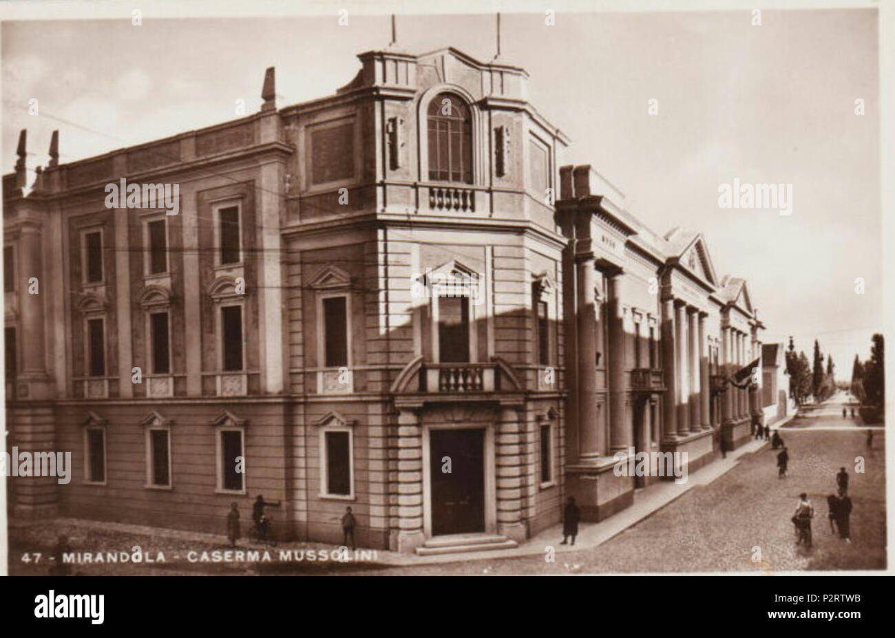 . Italiano: Caserma Mussolini nel 1934 . 1934. 3 sconosciuto 47 Mirandola Caserma Mussolini 01 Foto Stock