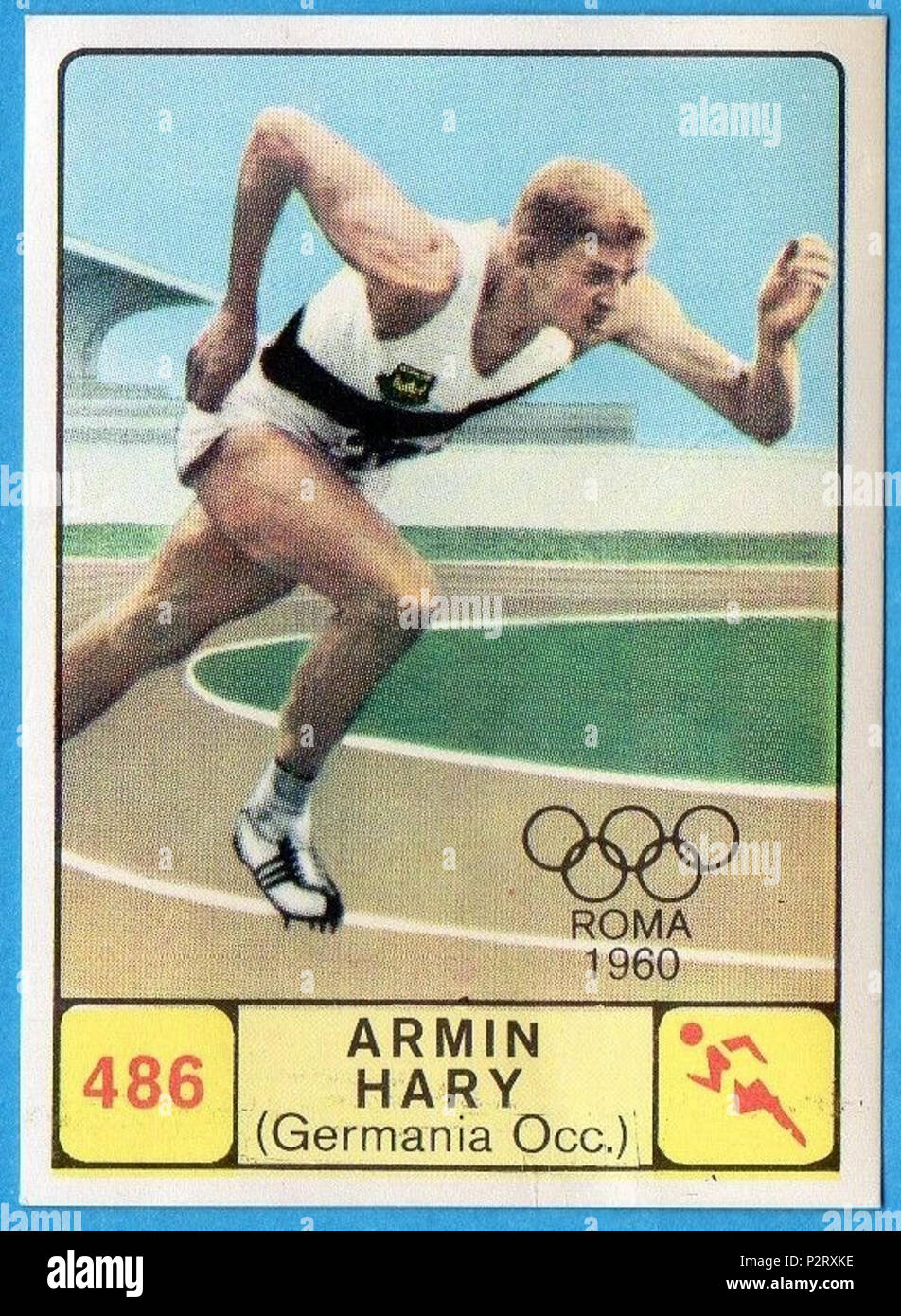 . CAMPIONI d. SPORT 1968/1969-PANINI-Figurina n.486- HARY - GERMANIA OCC. 1960. Panini 8 Armin Hary 1960e Foto Stock