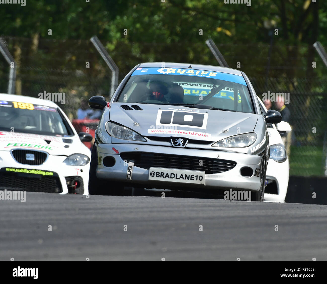 Bradley Lane, Peugeot 206, SpeedFest saloni, American Speedfest VI, Brands Hatch, giugno 2018, automobili, Autosport, auto, il circuito da corsa, Inghilterra, e Foto Stock