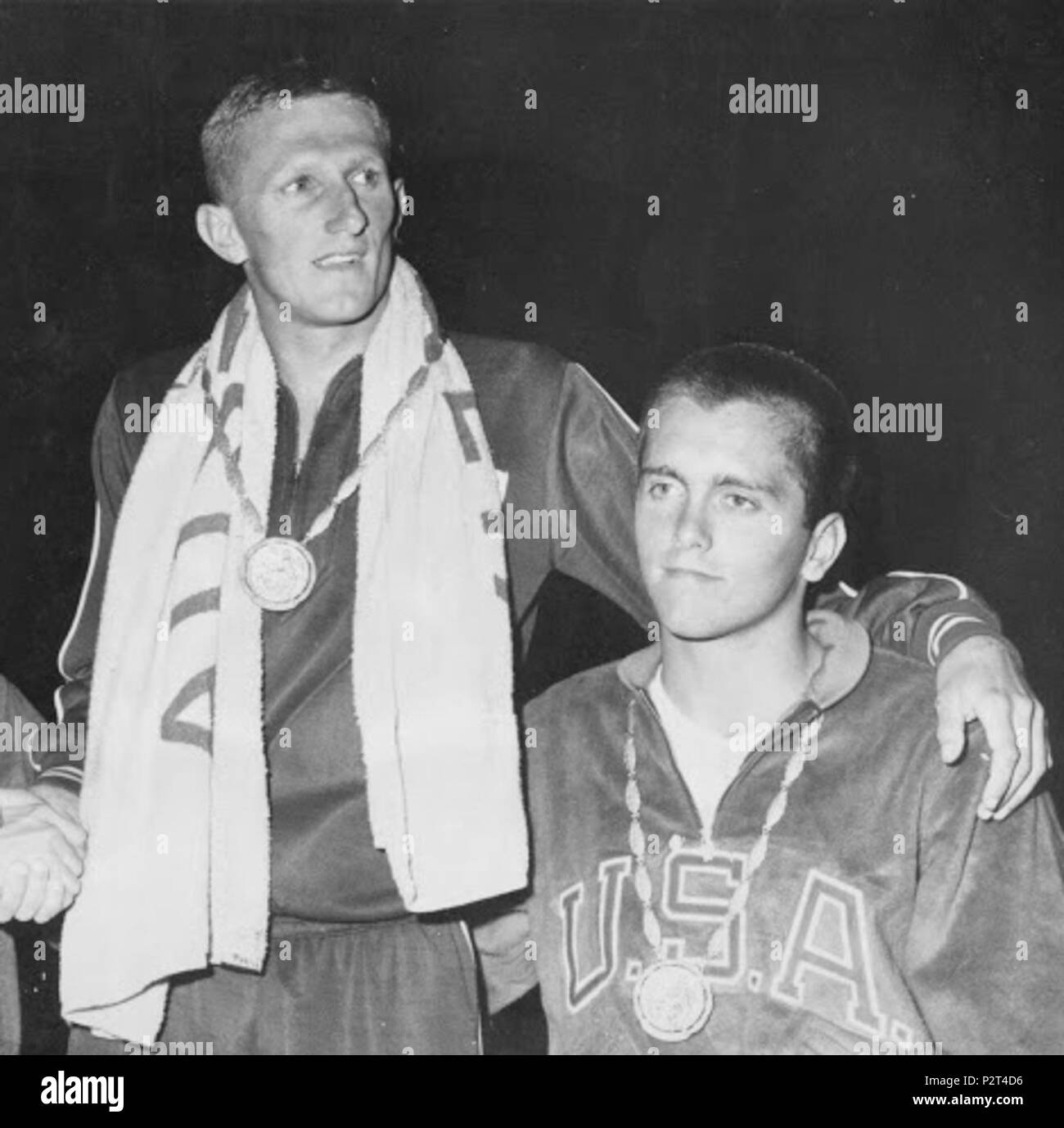 . David Theile, Bob Bennett, Olimpiadi di Roma . 1960. 21 sconosciuto David Theile, Bob Bennett 1960 Foto Stock