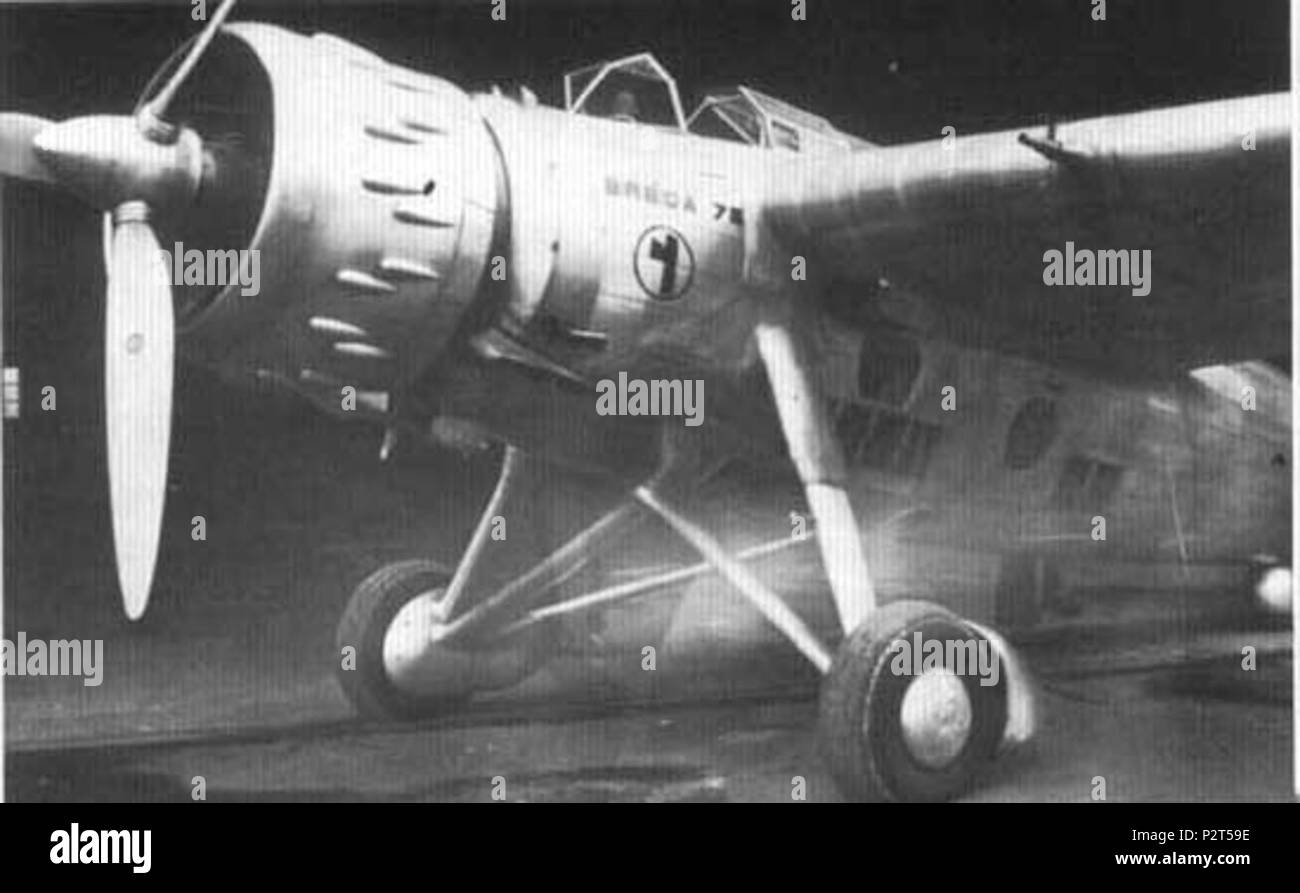 . Inglese: l'Italiano Breda Ba.75 aerei di ricognizione e massa-attacco aereo prototipo . 1939. Uncredited 12 Breda Ba.75 close-up Foto Stock