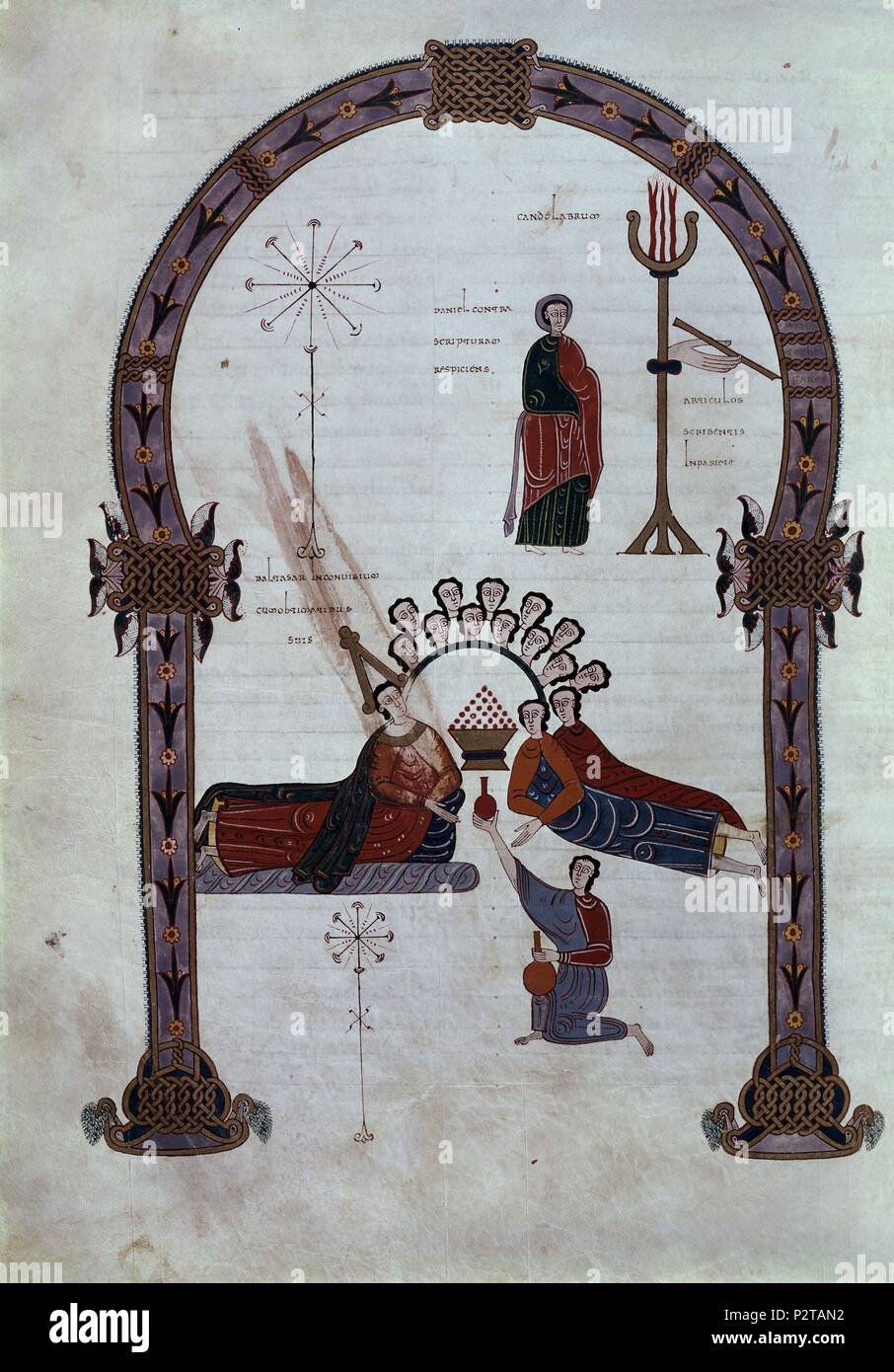 COMENTARIOS AL APOCALIPSIS- F 281V- MOZARABE. Autore: Beato di Liébana (c. 730-c. 798). Posizione: Biblioteca Nacional-COLECCION, MADRID, Spagna. Foto Stock