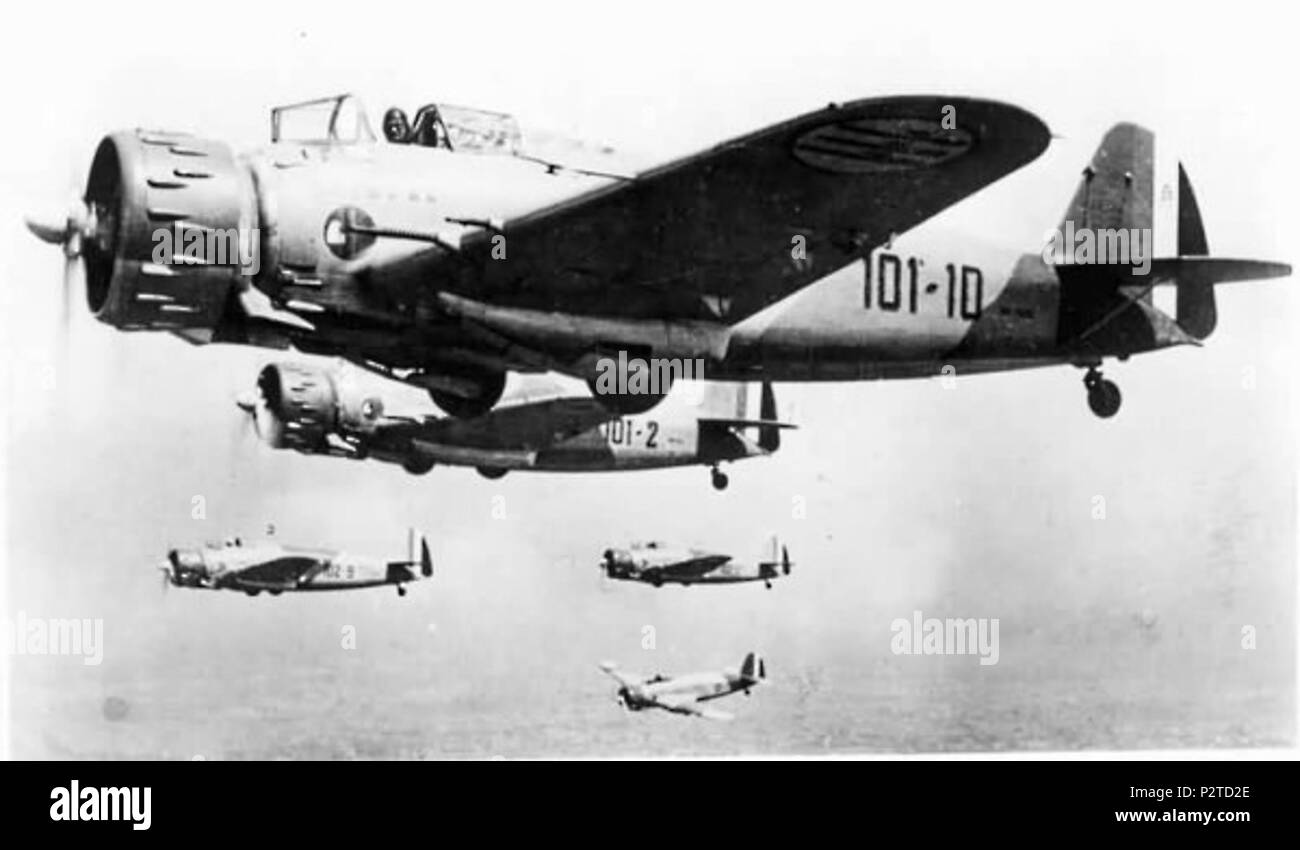 . Inglese: Breda Ba.65 suolo italiano attacco aereo vicino a Roma, Italia. circa 1939. Unknown 12 Breda Ba.65 Foto Stock