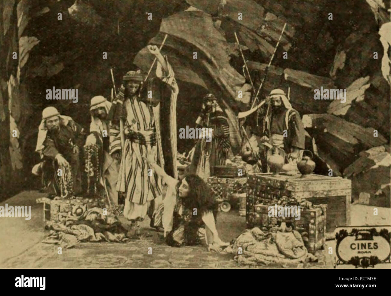 . Inglese: Movie ancora da Enrico Guazzoni del film Alì Babà (1911) con Gianna Terribili-Gonzales . 1911. Cine 6 Ali Baba 1911 Foto Stock