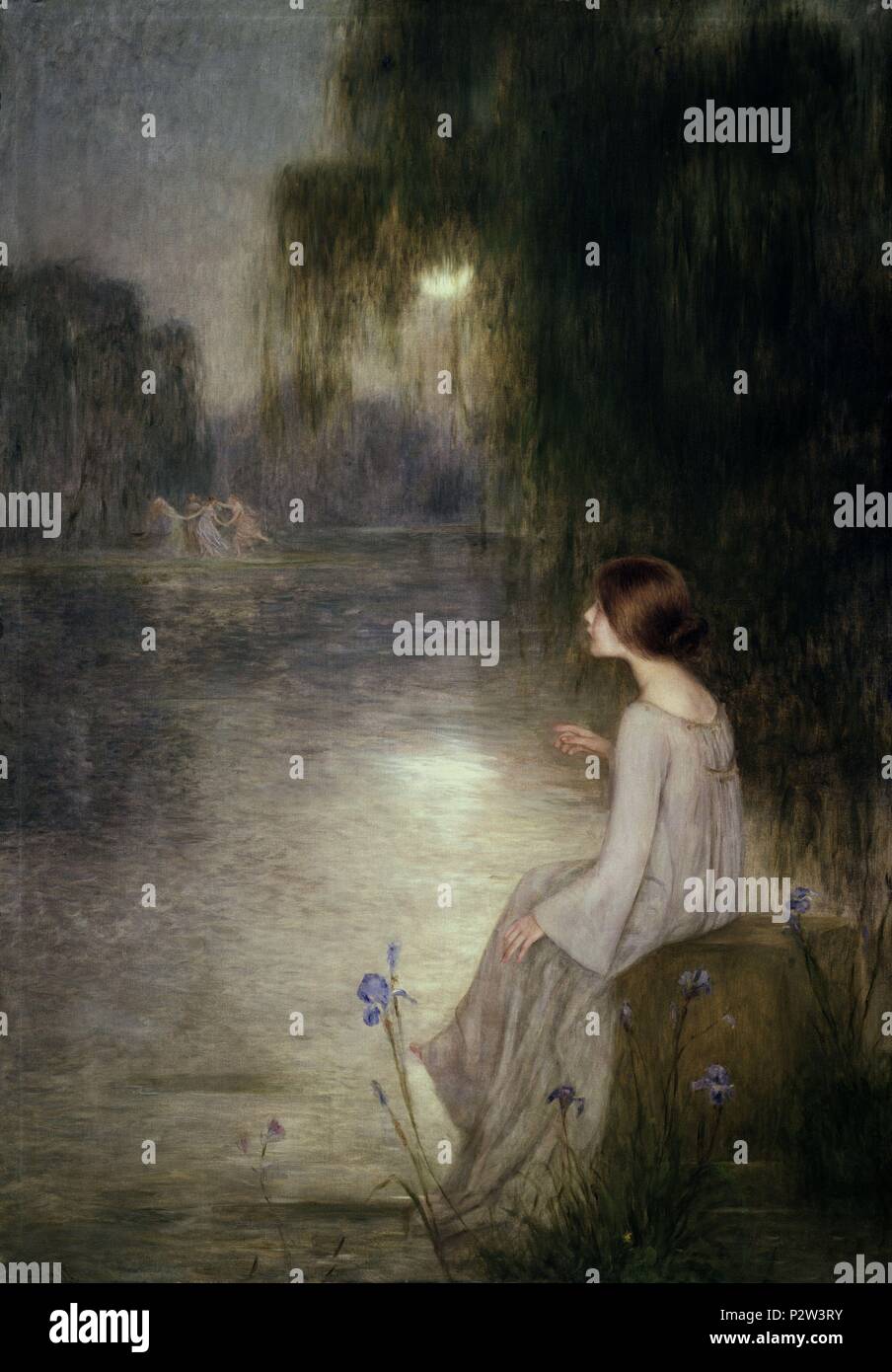 'Dream', c. 1905, olio su tela, 200 x 140,1 cm. Autore: Joan Brull (1863-1912). Posizione: Museu Nacional d'ART Catalunya, Barcelona, Spagna. Foto Stock