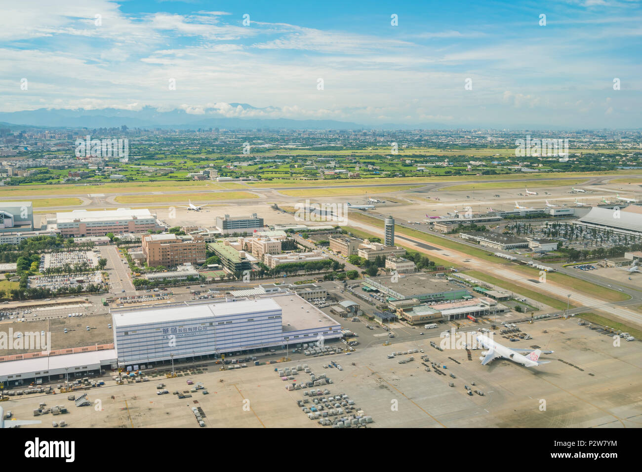 Taoyuan, giu 6: Veduta aerea della vista interna dell'Aeroporto Internazionale Taoyuan di Taiwan giu 6, 2018 a Taoyuan, Taiwan Foto Stock