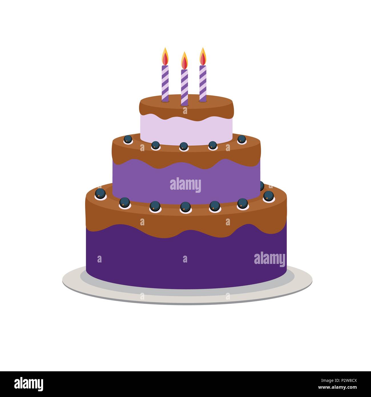 Torta di compleanno icona piatta per il tuo design, illustrazione vettoriale Illustrazione Vettoriale