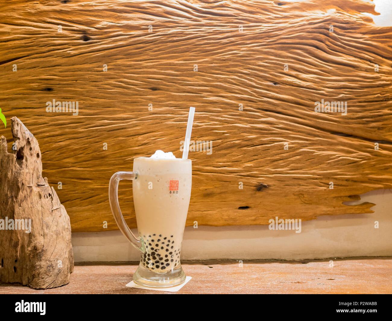 Taichung, 25 maggio: Bubble tè dal negozio originale di Chun Tang Shui Maggio 25, 2018 a Taichung, Taiwan Foto Stock