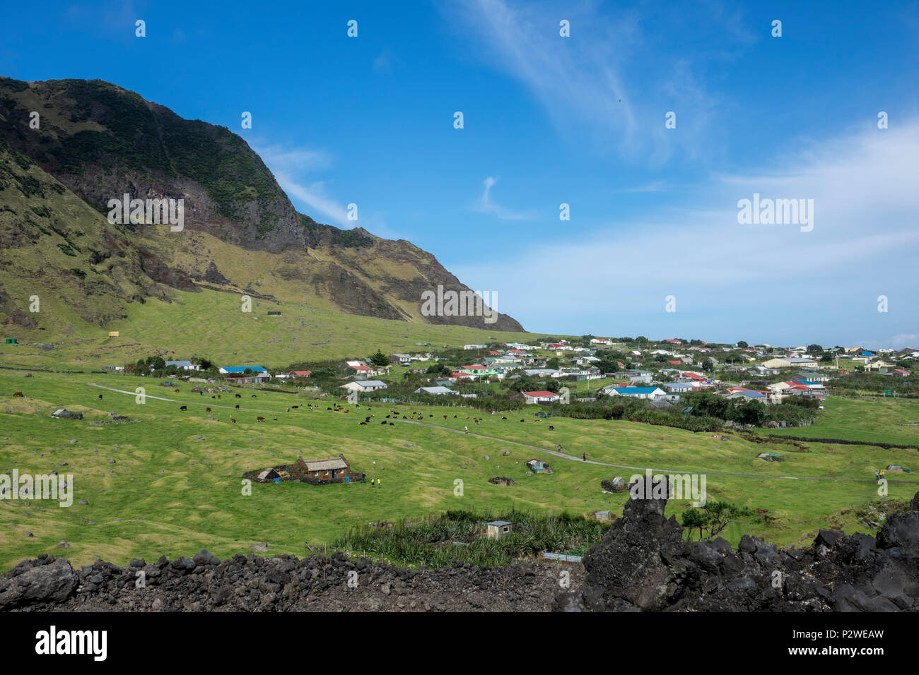 Tristan da Cunha, i territori britannici d'Oltremare, Sud Atlantico Foto Stock
