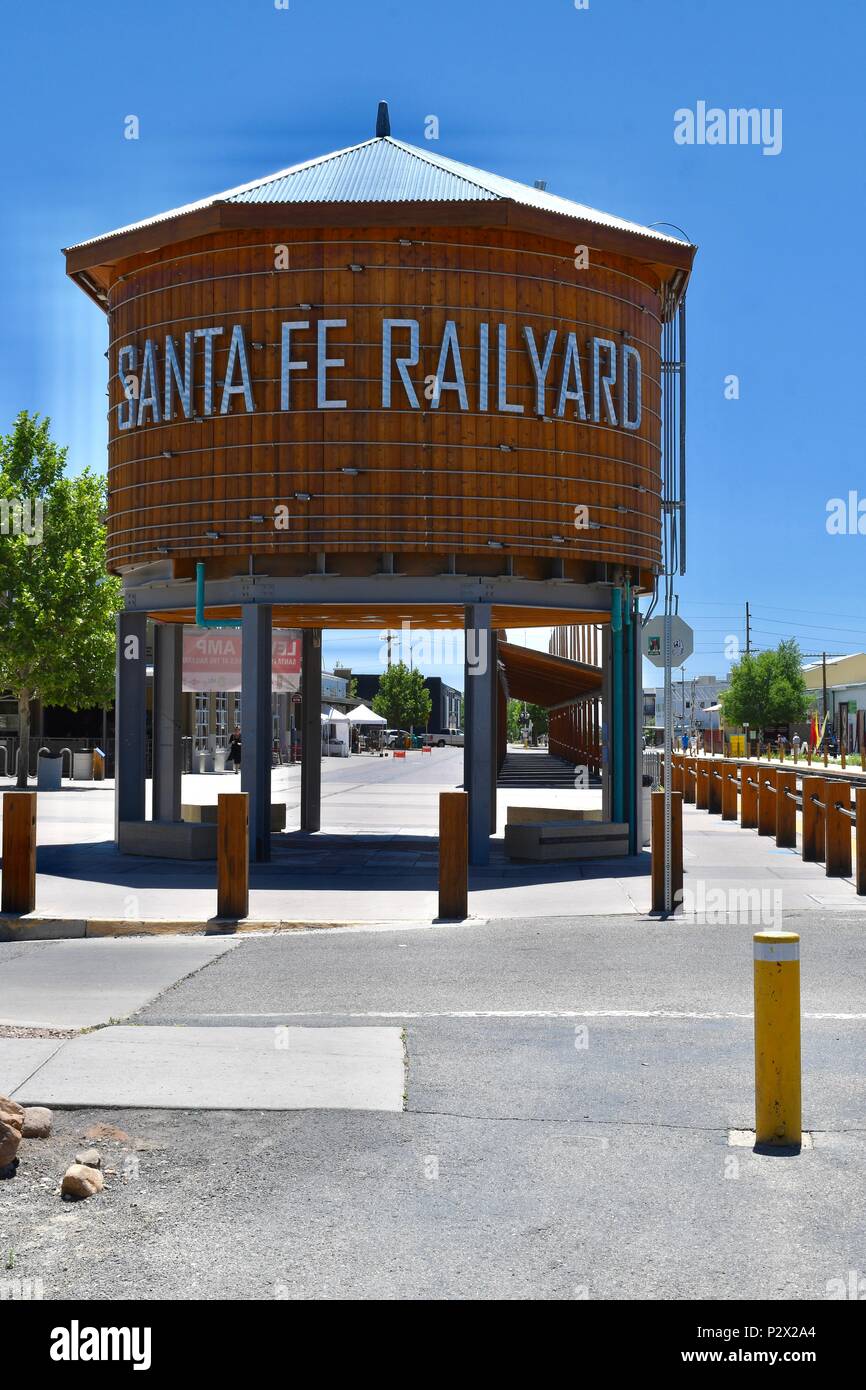 Santa Fe Railyard Park e il Quartiere delle Arti Foto Stock