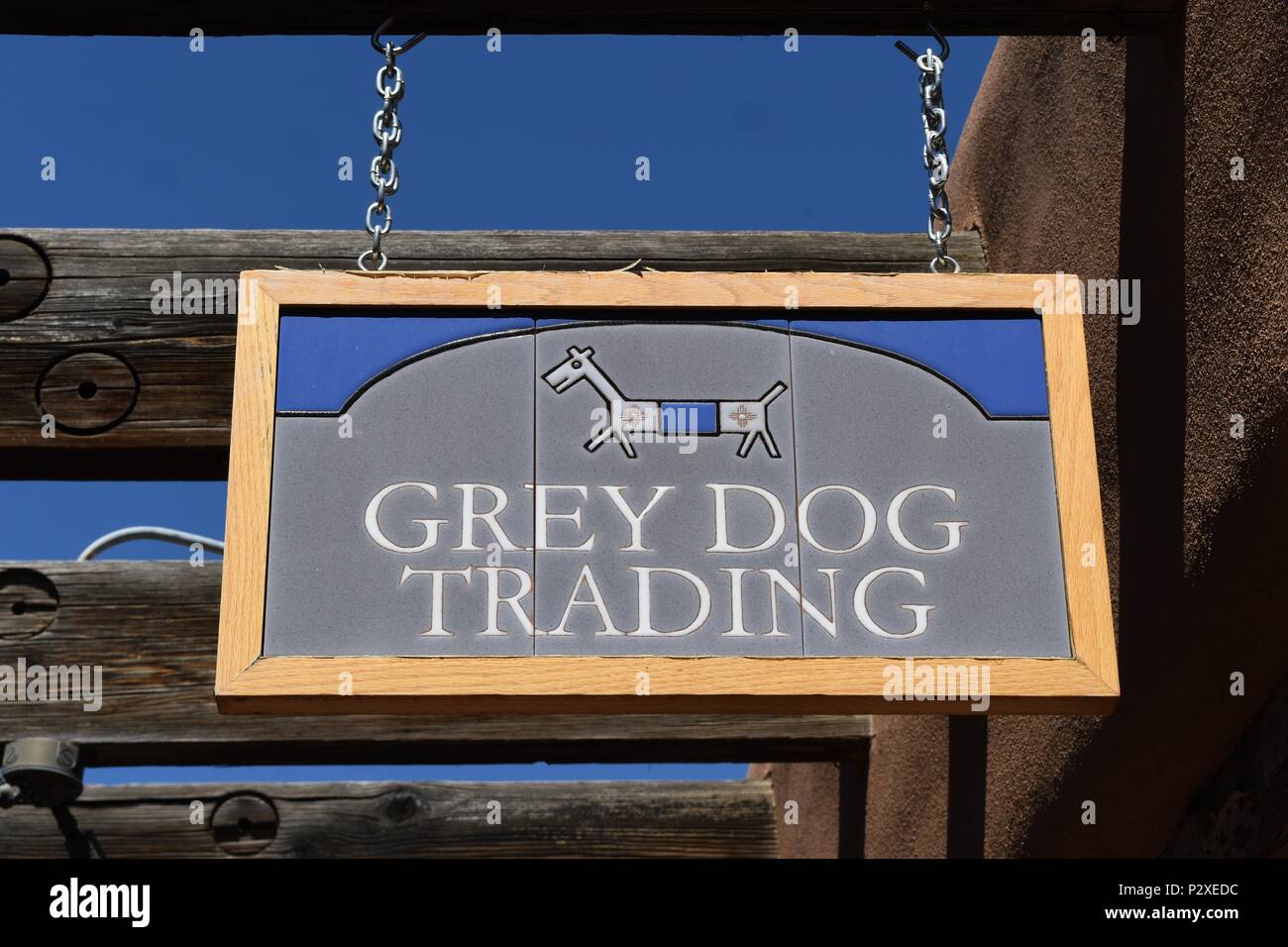 Cane grigio Trading segno piastrellato in Albuquerque Foto Stock