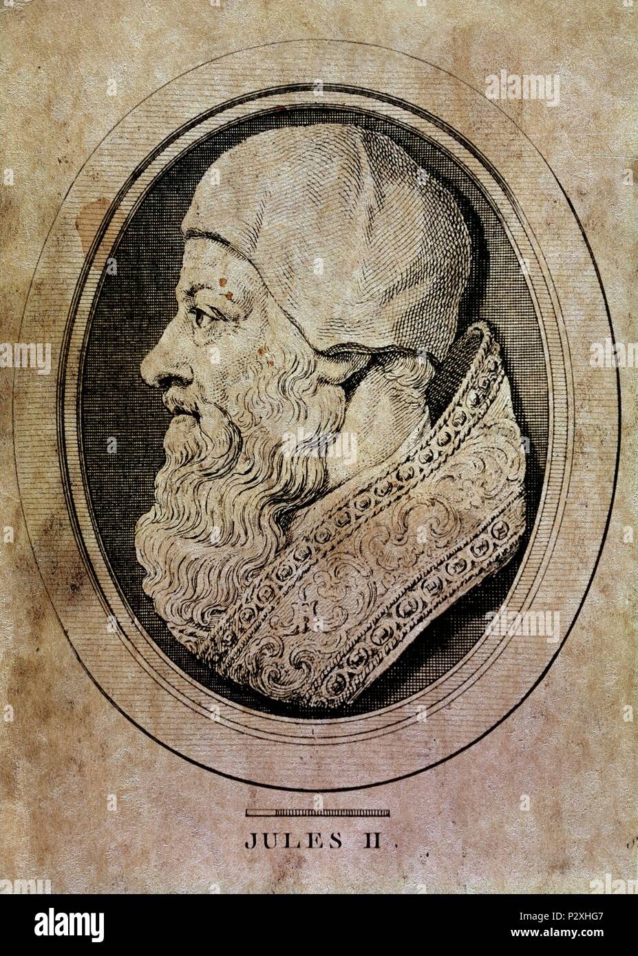 Giulio II (Giulio II (1443-1513, Papa dal 1503 al 1513. Madrid, Biblioteca Nazionale. Posizione: Biblioteca Nacional-COLECCION, MADRID, Spagna. Foto Stock