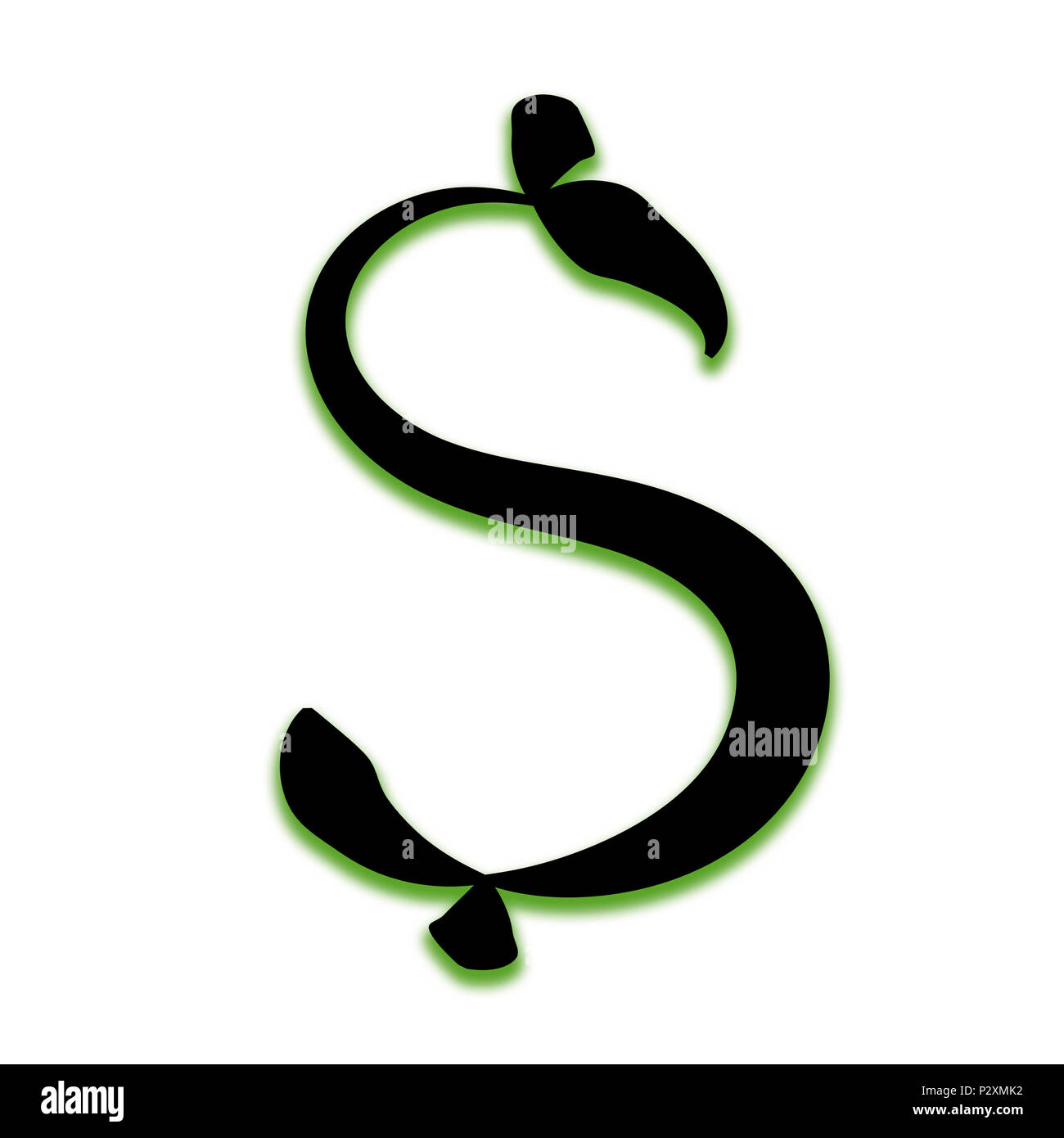 Simbolo del dollaro nella forma di un impianto isolato Foto Stock