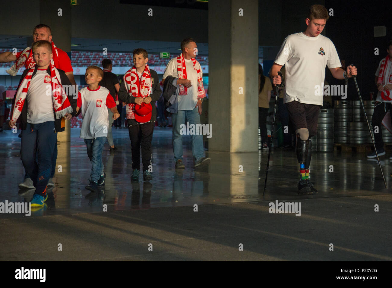 Polacco per gli appassionati di calcio a PGE Narodowy, polacco dello Stadio Nazionale di Varsavia, Polonia Foto Stock