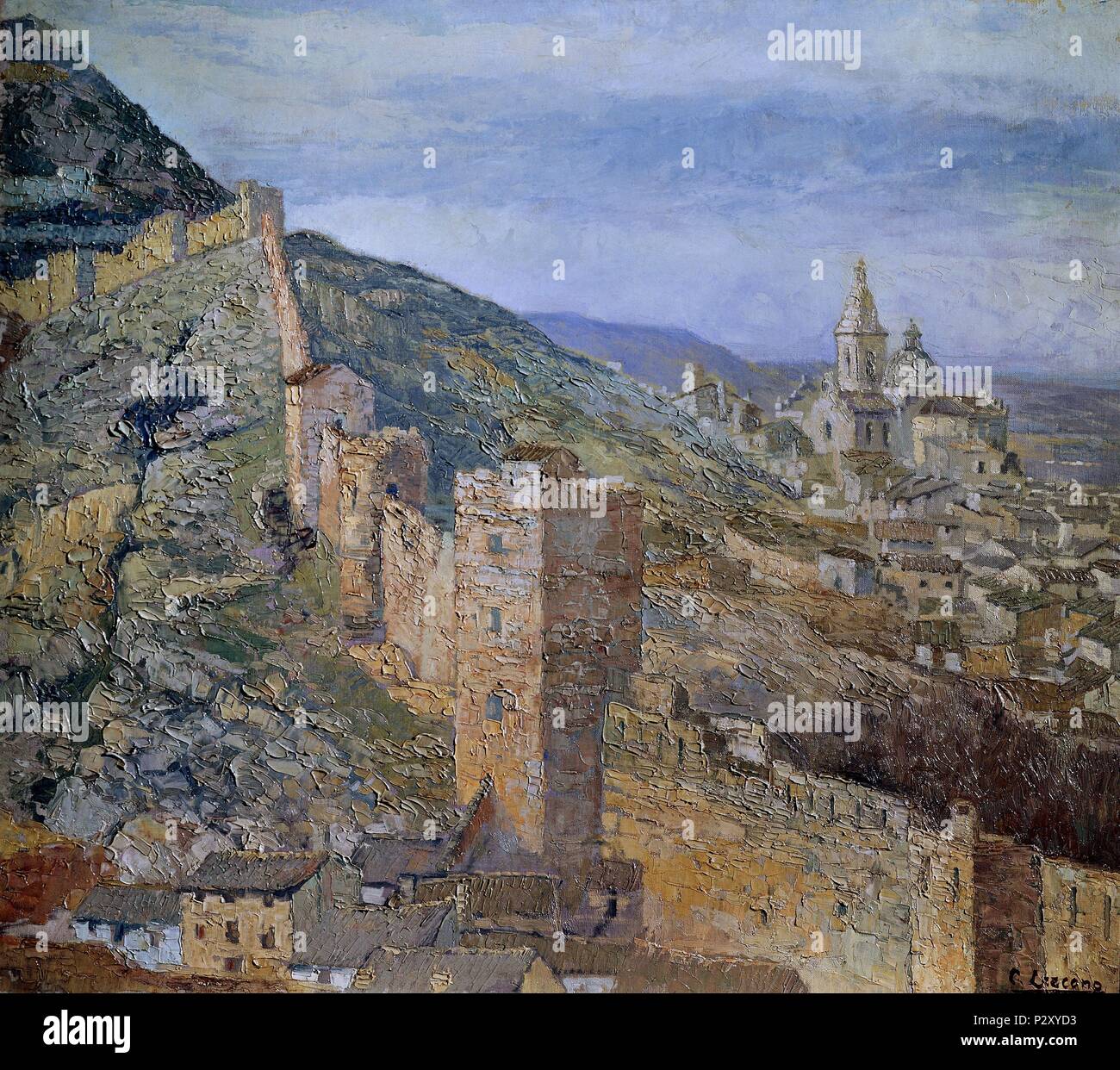 JATIVA 1928. Autore: Carlos Lezcano (1871-1929). Posizione: Il MUSEO REINA SOFIA-PINTURA, MADRID, Spagna. Foto Stock