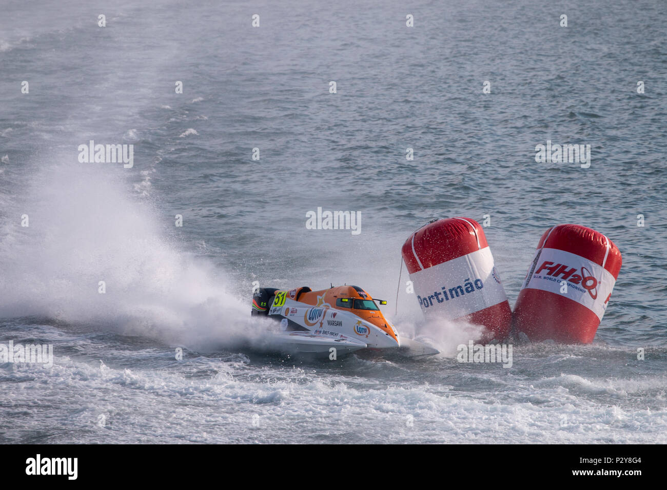 PORTIMAO, Portogallo : 20 MAGGIO 2018 - Portoghese Grand Prix - F1 Corse Powerboat evento del 2018 edizione che si terrà a Portimao Arado river, Portogallo. Foto Stock