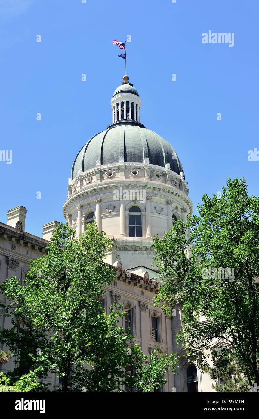 Indianapolis, Indiana, Stati Uniti d'America. Thie dome sul Indiana State Capitol Building a Indianapolis. Foto Stock