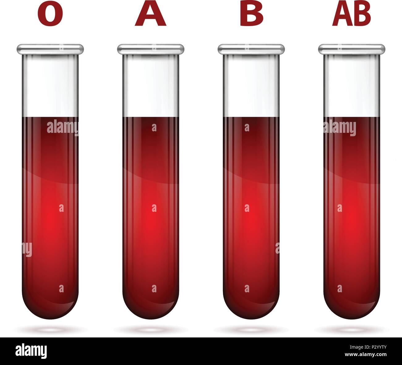 Diversi tipi di sangue nella provetta illustrazione Illustrazione Vettoriale