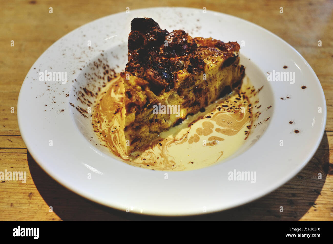 Il budino di pane e burro Foto Stock