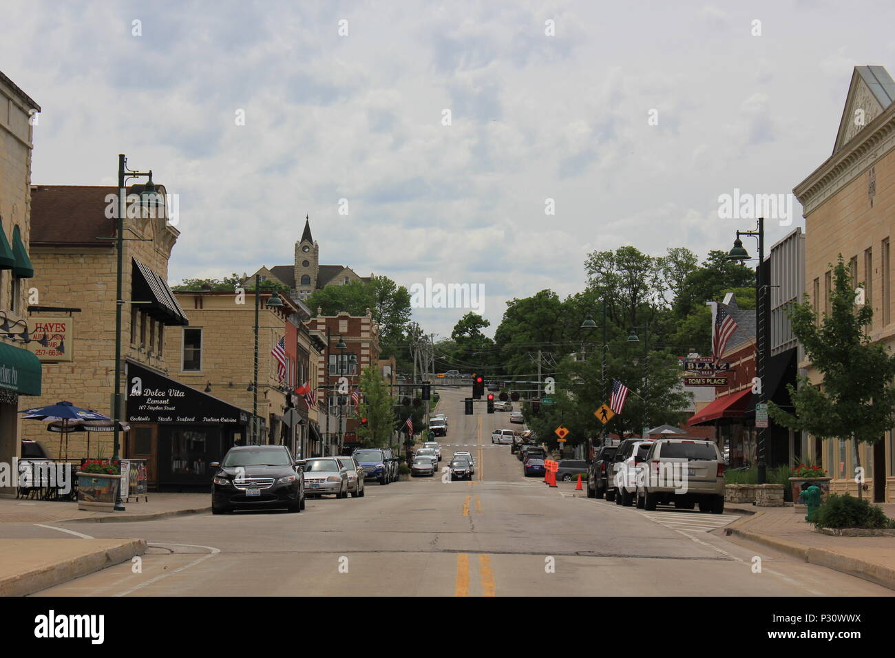 Scenario locale storico di Lemont, Illinois. Foto Stock
