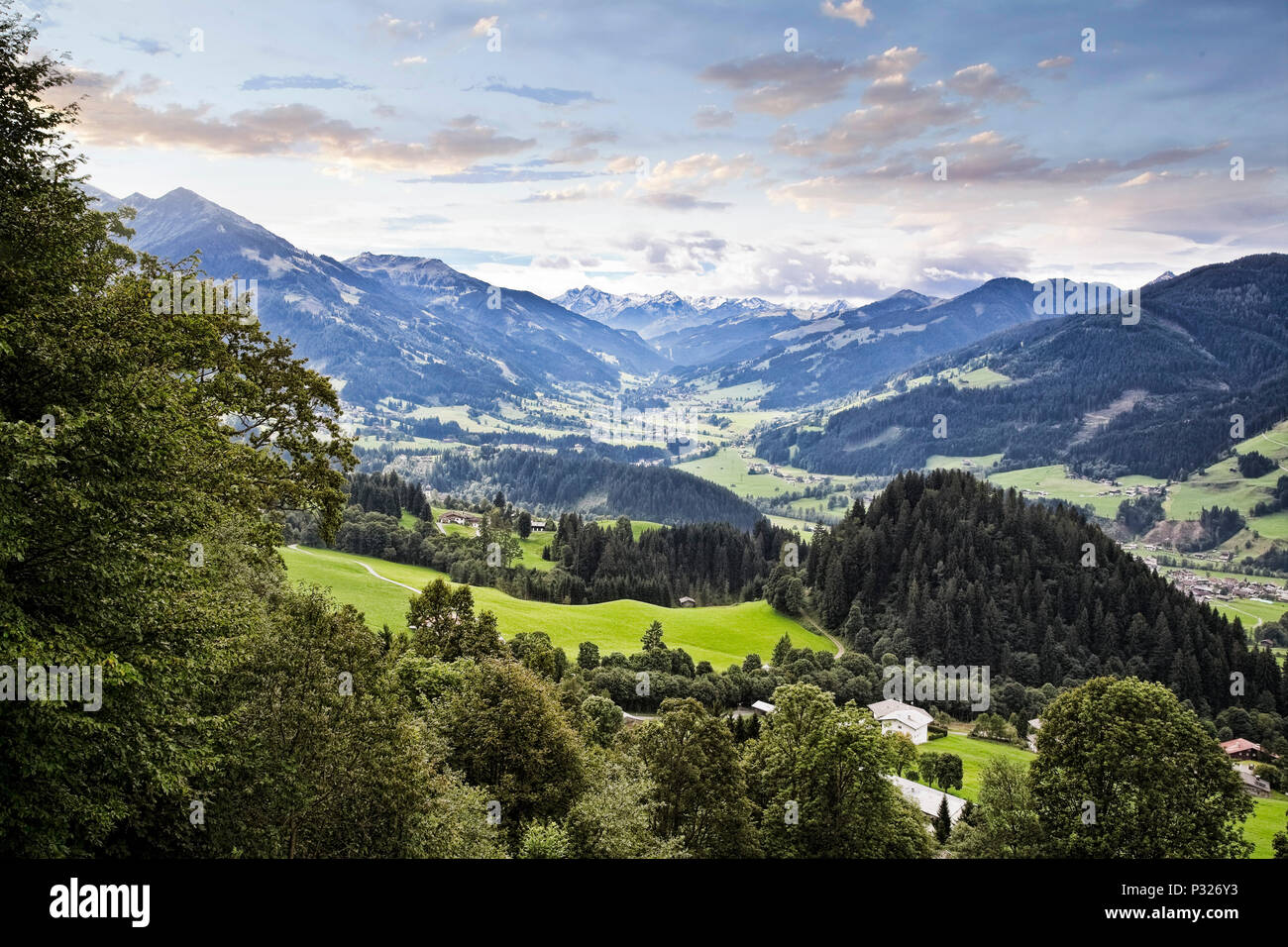 La Valle di Kitzbuhel in Tirolo, Austria. Foto Stock