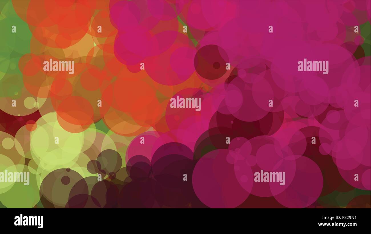 Magenta, arancione e verde bolle, grunge vettore di fondo. Spruzzi di inchiostro, Blot, degli spot. Acquerello gli spruzzi di vernice pattern, macchie di fluido spot Illustrazione Vettoriale