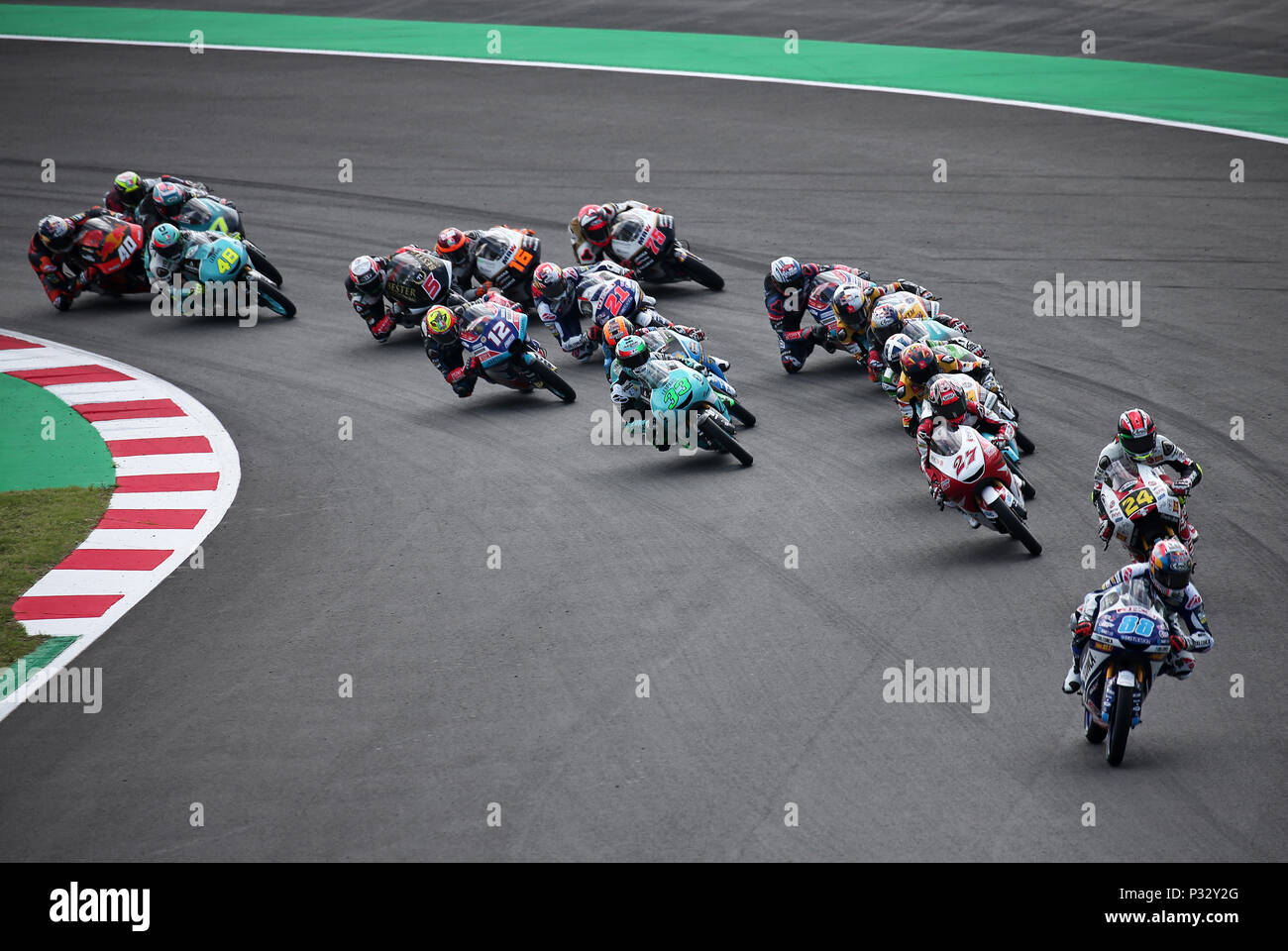 Barcellona -17 giugno 2018- Spagna: inizio del moto 3 GP Catalunya Moto GP, nel circuito Barcelona-Catalunya, il 17 giugno 2018. Foto: Joan Valls/Urbanandsport/Cordon premere Foto Stock