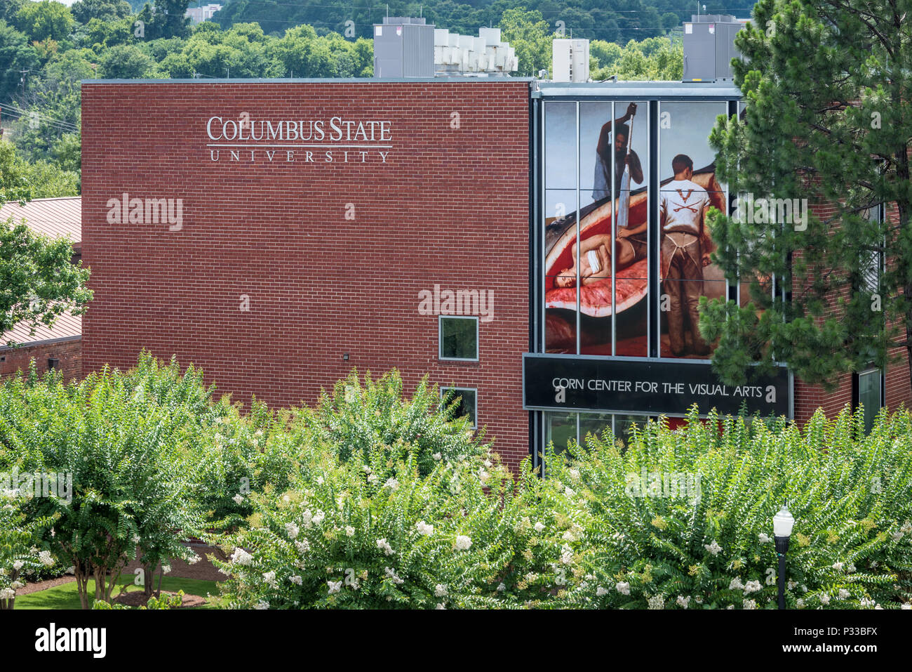 Columbus State University's Corn Centro per le Arti visive in Uptown Columbus, Georgia lungo il fiume Chattahoochee. (USA) Foto Stock