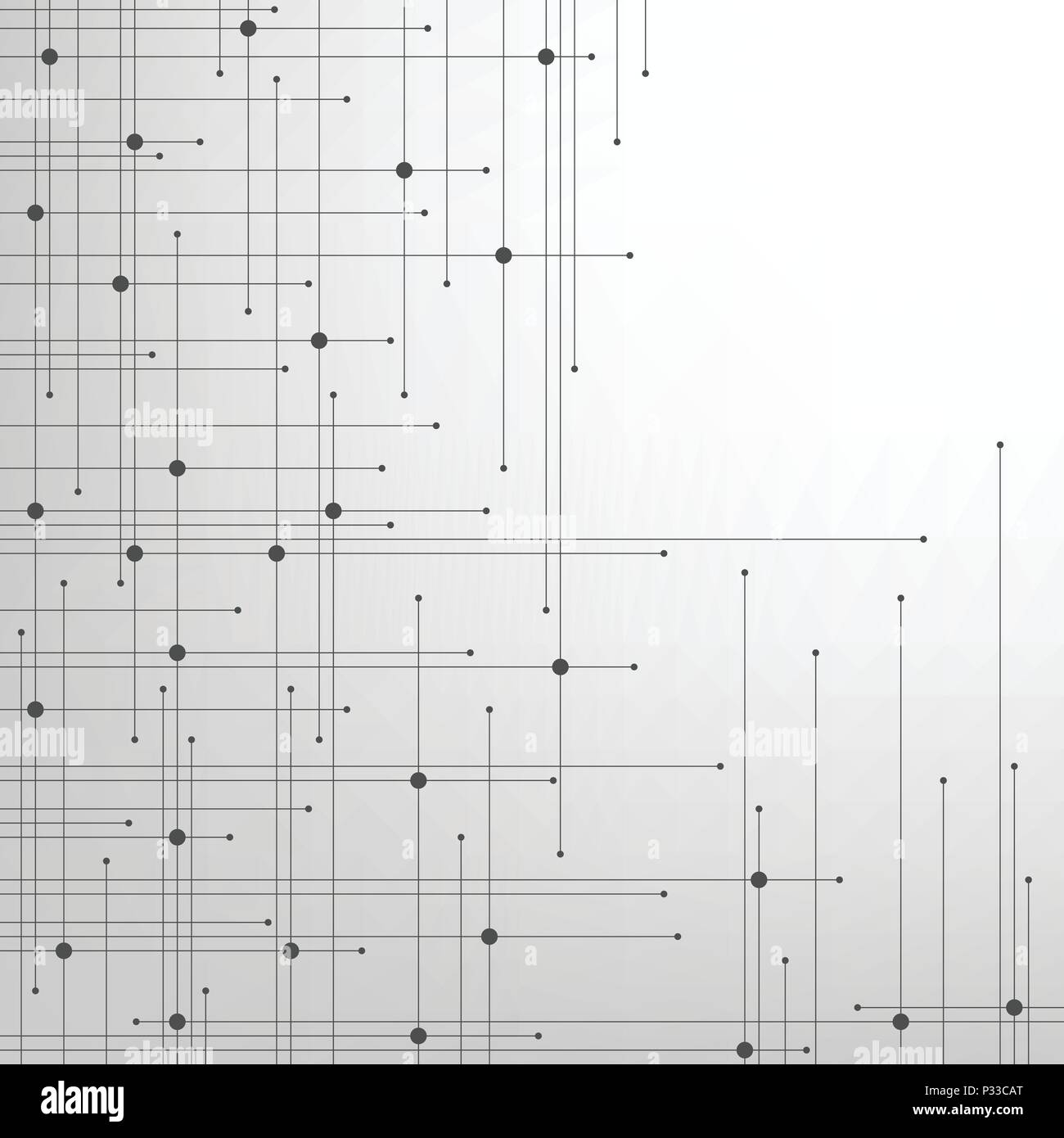 Il vettore della progettazione di circuiti elettronici su sfondo grigio. Illustrazione Vettoriale
