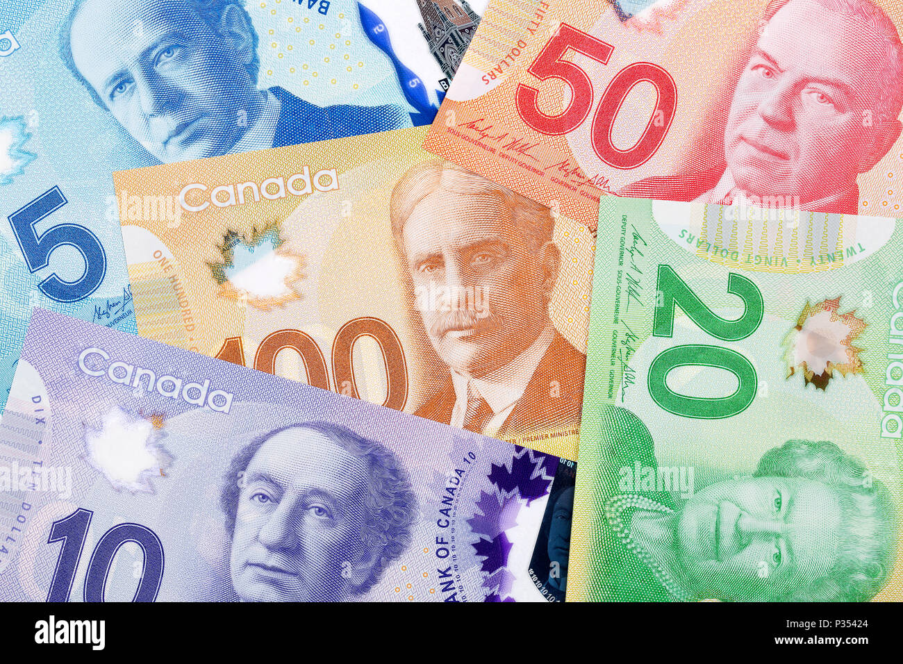 Denaro canadese, uno sfondo Foto Stock