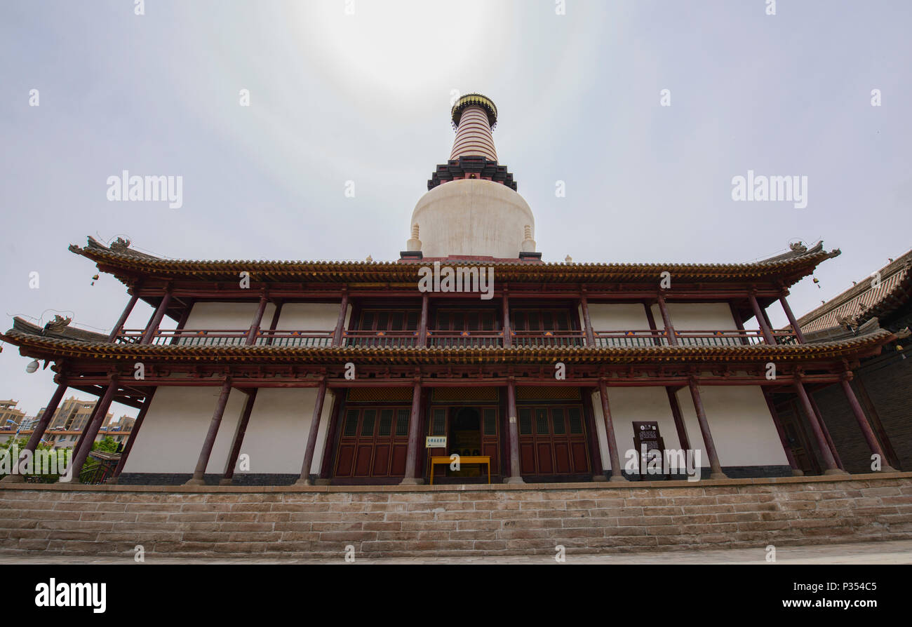 La Dinastia Ming terra Stupa al Grande Buddha tempio complesso, Zhangye, provincia di Gansu, Cina. Foto Stock