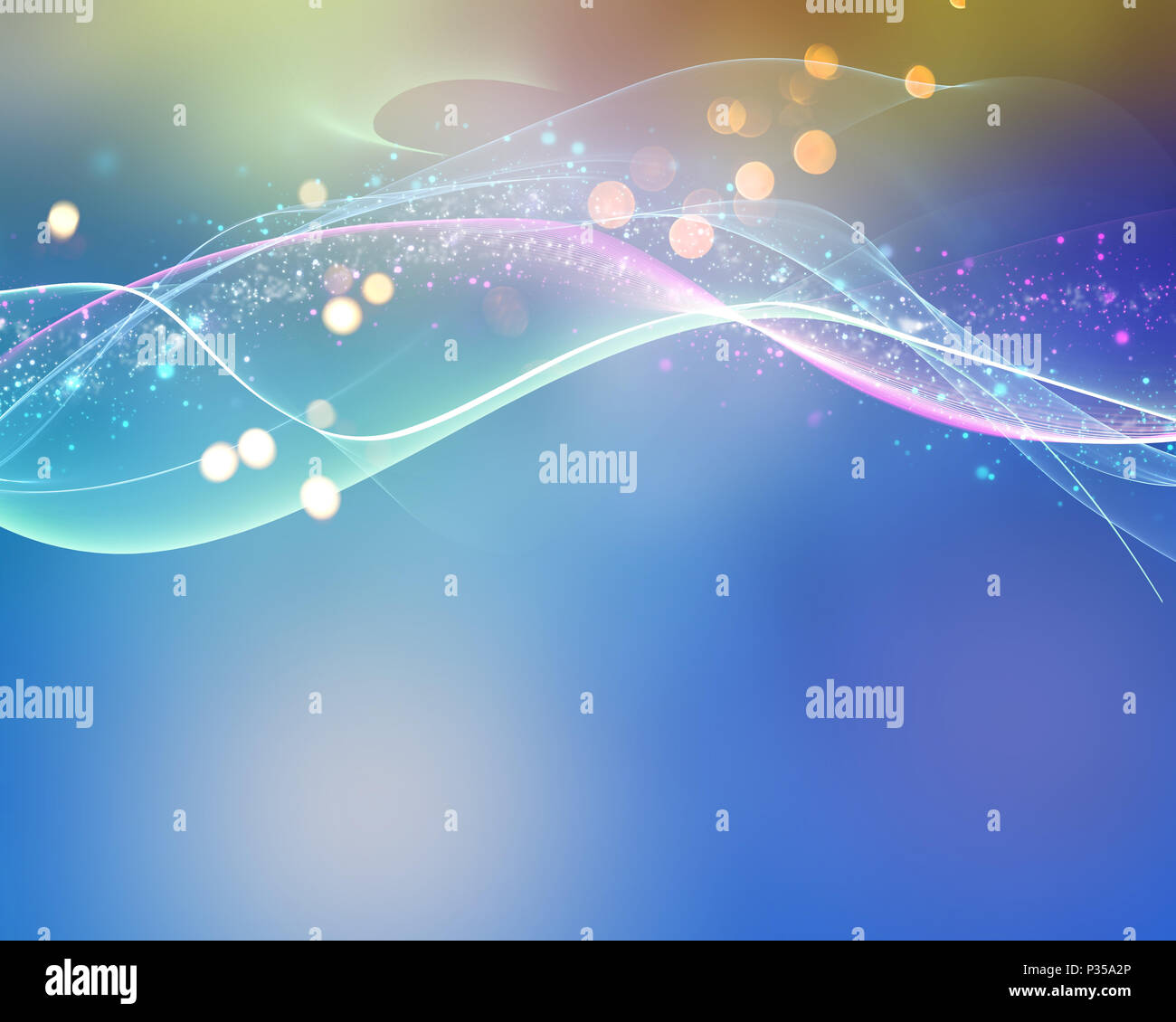 Abstract sfondo con linee fluide e bagliori Foto Stock