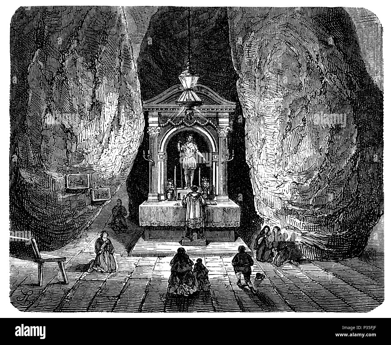 Dolmen di San Michele a Arrichinaga nella provincia spagnola di Guascogna, 1874 Foto Stock