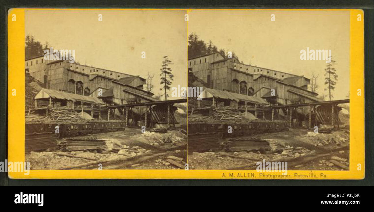 . [Mahanoy] Colliery, Schuylkill County. Titolo alternativo: scenario della contea di Schuylkill, Pa. Copertura: 1860?-1900?. Fonte impronta: 1860?-1900?. Elemento digitale pubblicata 7-18-2005; aggiornato 2-13-2009. 7 (Mahanoy) Colliery, Schuylkill County, da Allen, A. M. (Amos M.), 1823-1907 Foto Stock