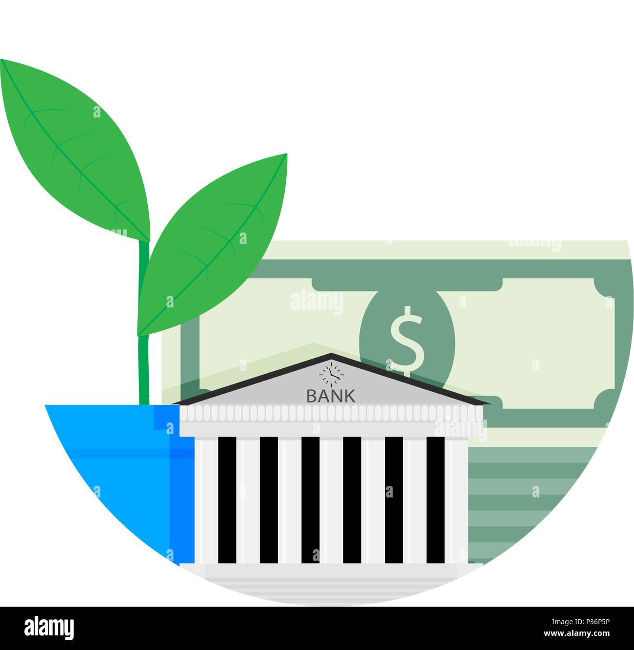 Icona di deposito app isolato su bianco. Finanziaria del vettore deposito bancario, i redditi da capitale, la crescita e gli investimenti illustrazione Illustrazione Vettoriale