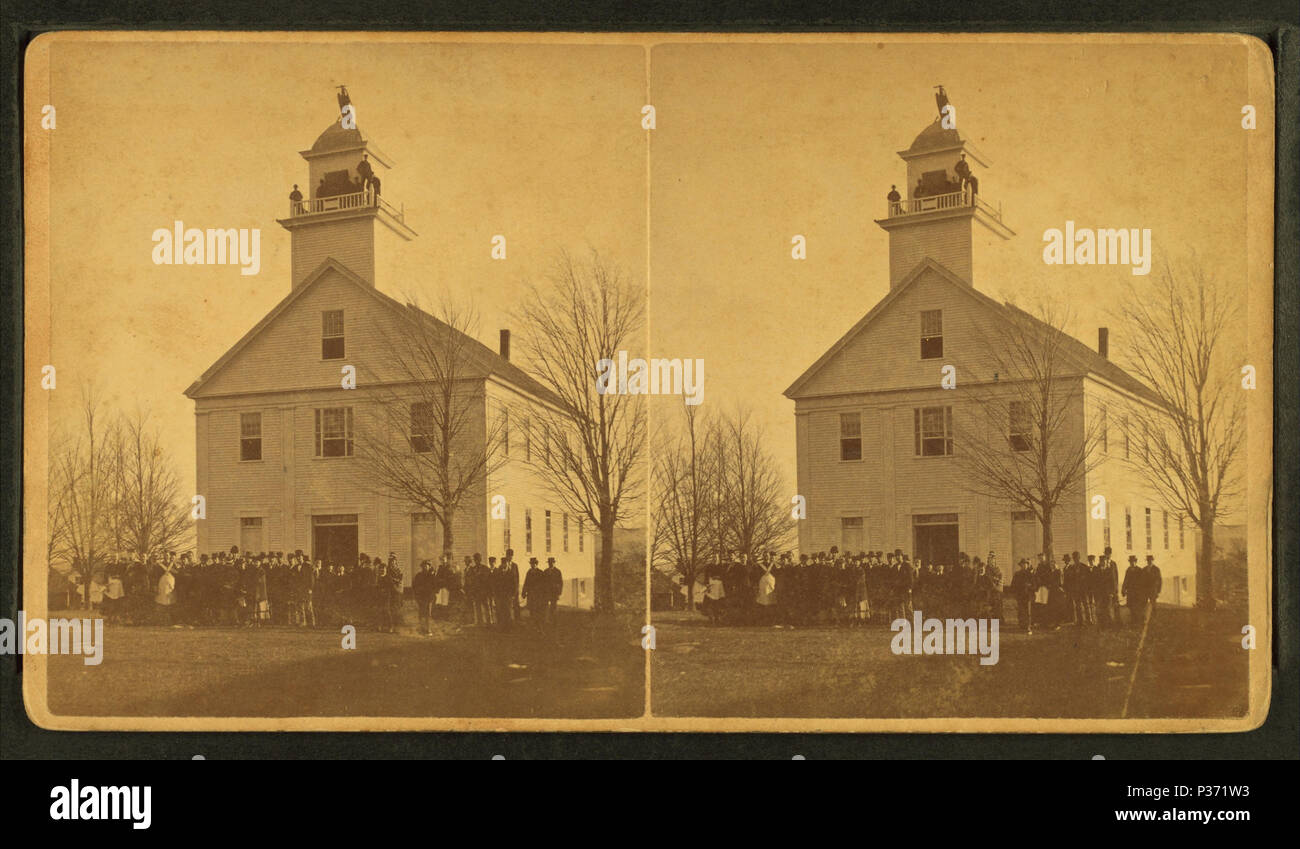 111 Francestown Academy, Francestown, N.H, da Robert N. Dennis raccolta di vista stereoscopica Foto Stock